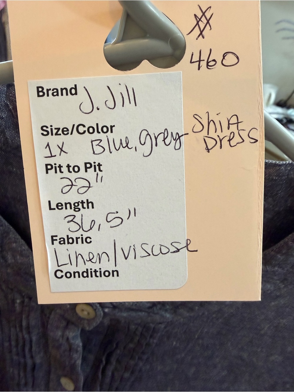 J. Jill Slate Pintuck Button-Front Midi Shirt Dress - Picture 11 of 11